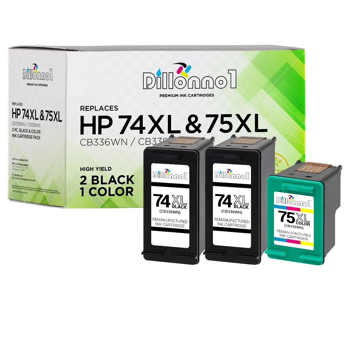 Encre 3PK # 74XL # 75XL pour HP Officejet J5725 J5730 J5735 J5740 J5750 J5785 J5788