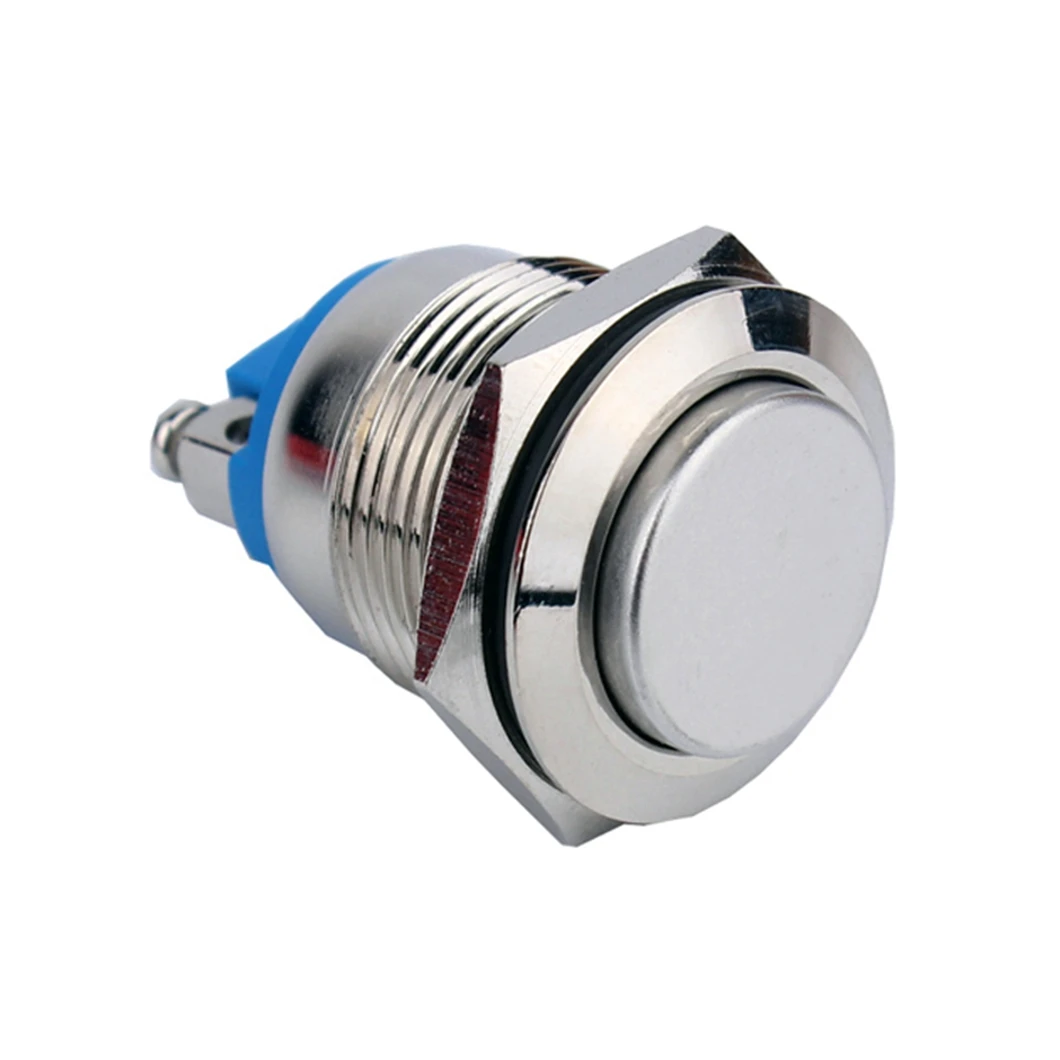 ABILKEEN Cheap Price 19MM High Round Head Metal Push Button Switch 1NO Momentary Push Button with 2 Pin Screw Terminal
