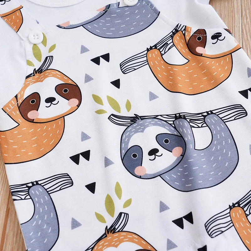 Newborn Baby Clothes Animal-Print Fashion Infant Jumpsuit Toddler Short Sleeve One-piece Pajamas Girl Boy Bodysuit Summer Romper