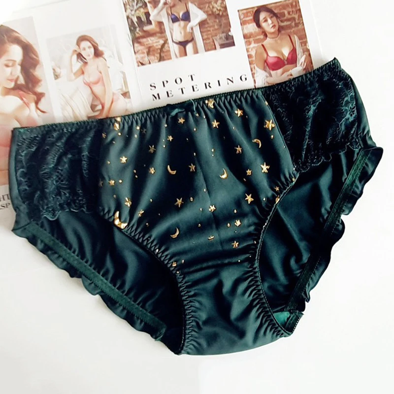 3XL Large Size Retro Palace Style Milk Silk Panties for Women Cute Lovely Sweet…