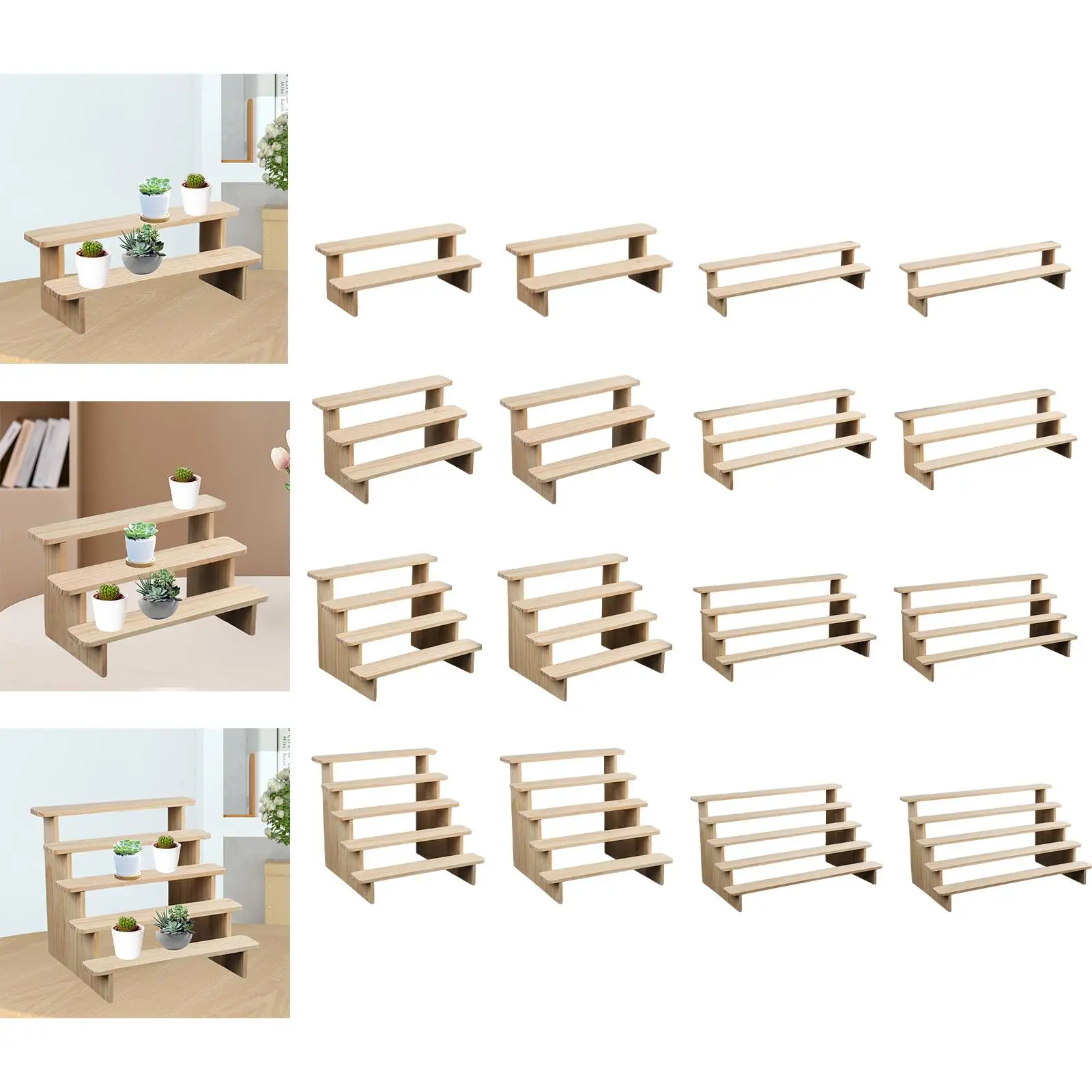 حامل عرض خشبي منظم رف التوابل لشخصية جمع الدمى