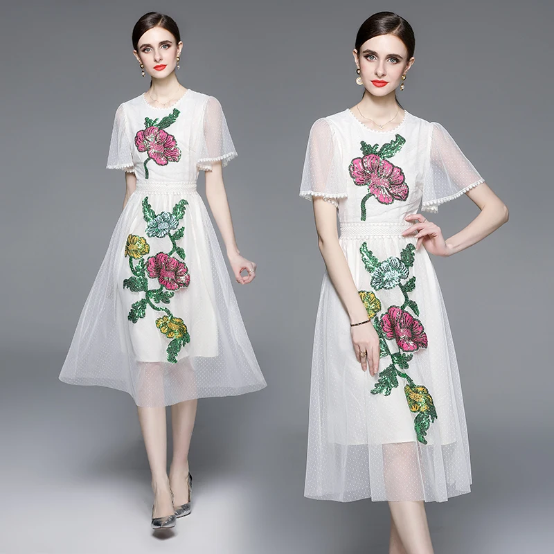 Pearl Color Positioning Show Elegance Goddess Dress YYX995088