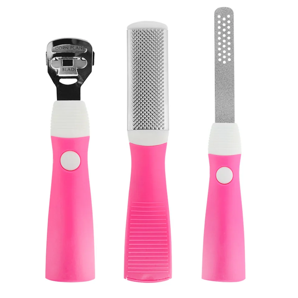 1 セットフットファイルペディキュアツールプロフェッショナルフットデッドスキンリムーバー角質コーンハードスキンマニキュアエクスフォリエーターツールピンク