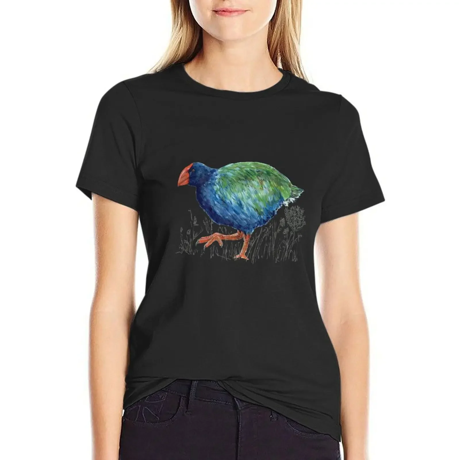 

Takahe, flightless bird of New Zealand T-Shirt aesthetic clothes animal print shirt for girls tees Women's t-shirt