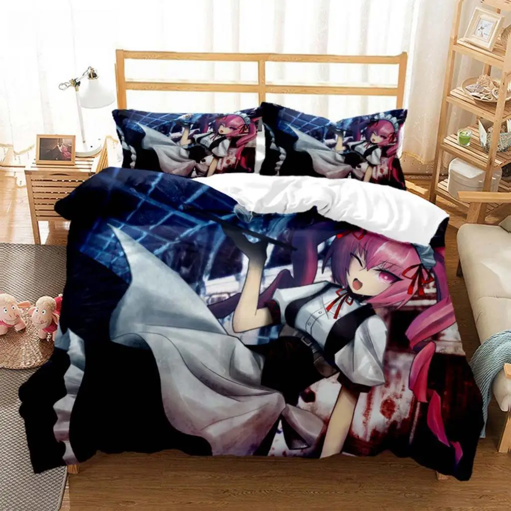 Steins;Gate Bedding Set Single Twin Full Queen King Size Bed Set Adult Kid Bedroom Duvet Cover Sets 3D Print Anime Bed Sheet Set