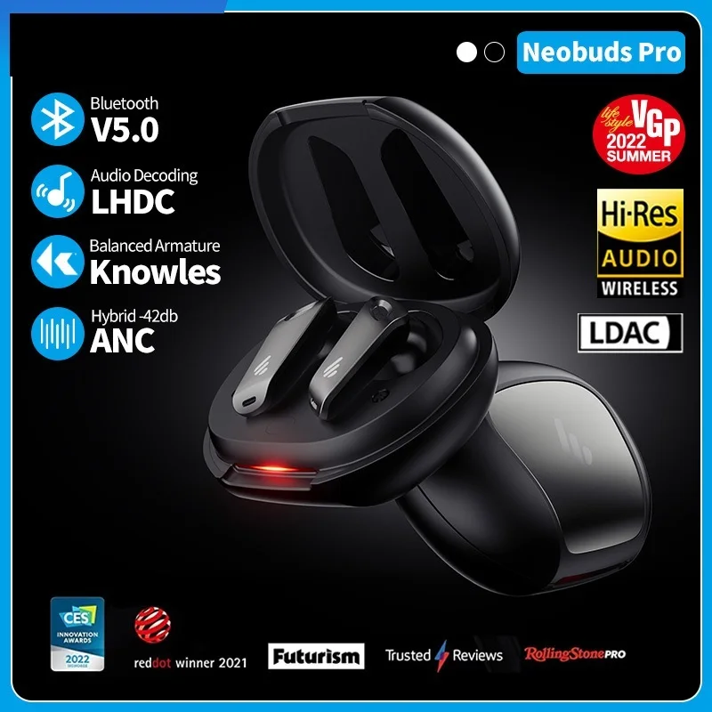 New Pro TWS Wireless Bluetooth Earphone Hybrid ANC Hi-Res certified Knowles Balanced LHDC LDAC decoding Tri-MIC