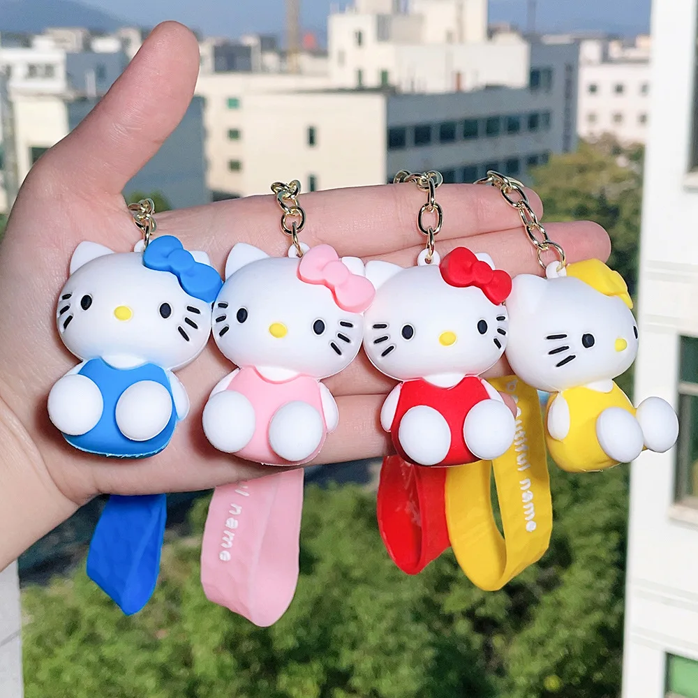 

Милый сидячий брелок Hellokitty Kawaii, силиконовый кулон для ключей, маленькие подарки, брелок для рюкзака, детский фестиваль, Рождество