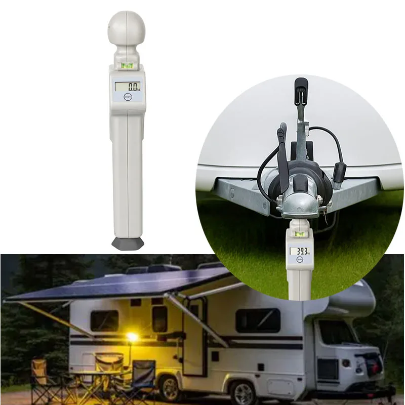 1pc Caravan Digital Nose Weight Gauge Noseweight Indicator Support Load Scale MAX. 150 Kg Height Up To 466mm Tow Ball Trailer