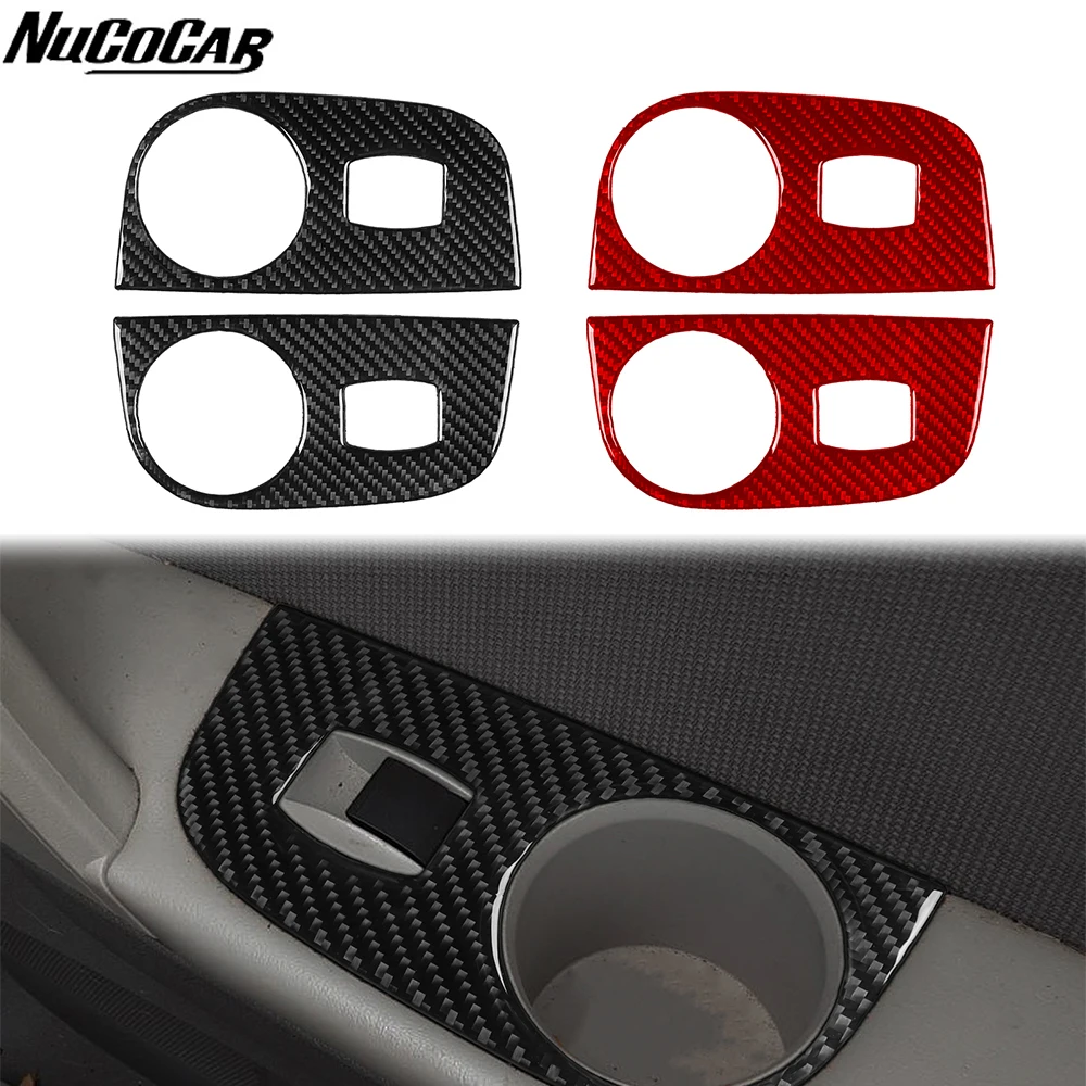 For Chevrolet Traverse 2013-2017 Carbon Fiber Rear window lift water cup panel Car Accessories Interior Decorative Stickers