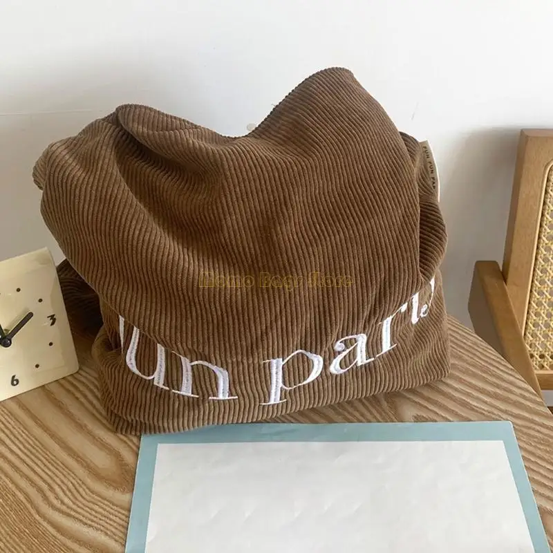 

X90D Blue Corduroy Single Strap Shoulder Bag Soft Texture Fashion Accessory