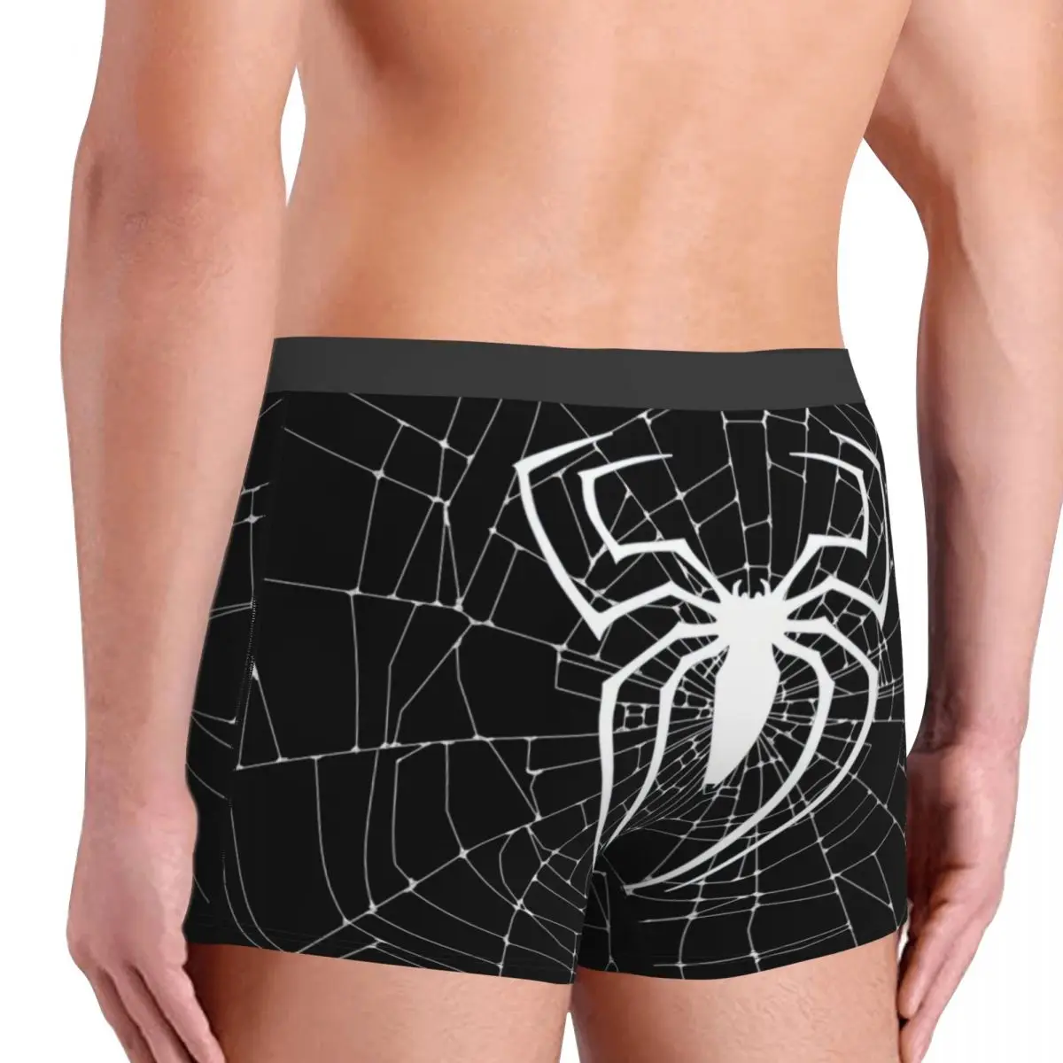 Custom Classic Spider On Web Pattern Boxer Shorts For Men 3D Printed Underwear Panties Briefs Stretch Underpants