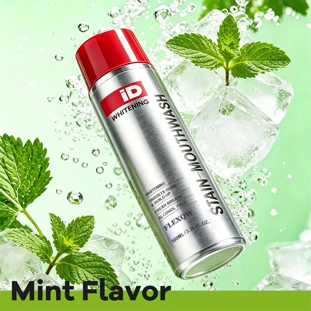 Mint Whitening Mouthwash 100ml Alcohol Free Deep Clean Remove Stains Fresh Breath Portable Travel Oral Care Mouth Rinse Mouthwas