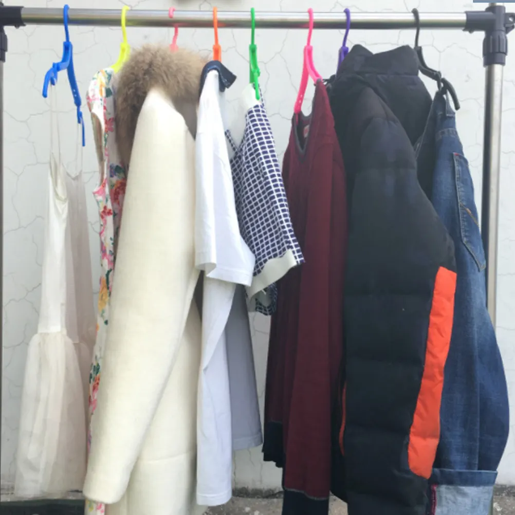 12pcs Portable Folding Clothes Hangers Travel Accessories Foldable Clothes Drying Rack for Travel Business Trip(Random Color) view 6