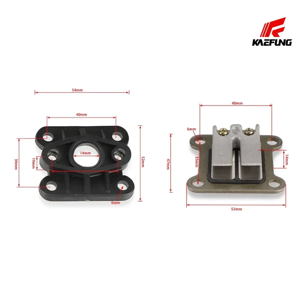 Juntas del colector de admisión de entrada de la válvula de lengüeta del carburador para 47cc 49cc Mini Moto Dirt Pocket Bike ATV Quad Minimoto Go Kart Scooter