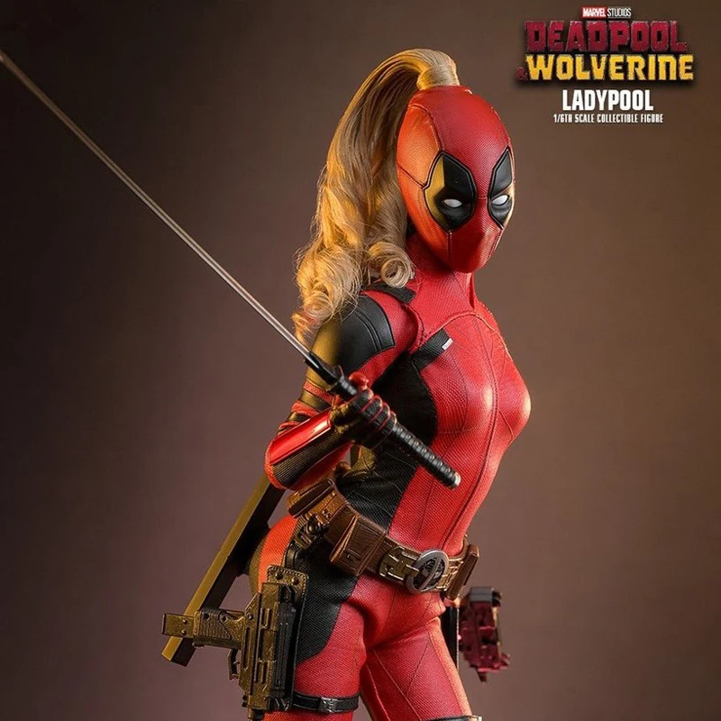 Figuras de acción de Deadpool y Lobezno, modelo Original Hottoys HT MMS 747 Ladypool, estatuilla coleccionable, adornos de colección, Juguetes