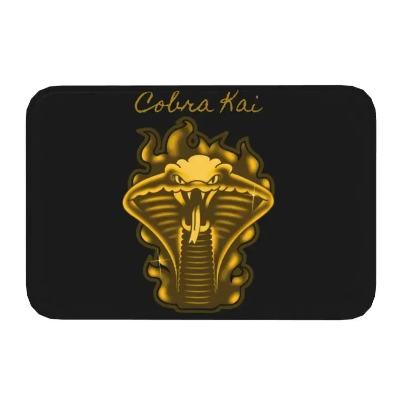 Custom Cobra Kai Fire Doormat Non-Slip Entrance Bath Kitchen Door Floor Mat The Karate Kid Movie Toilet Carpet Rug