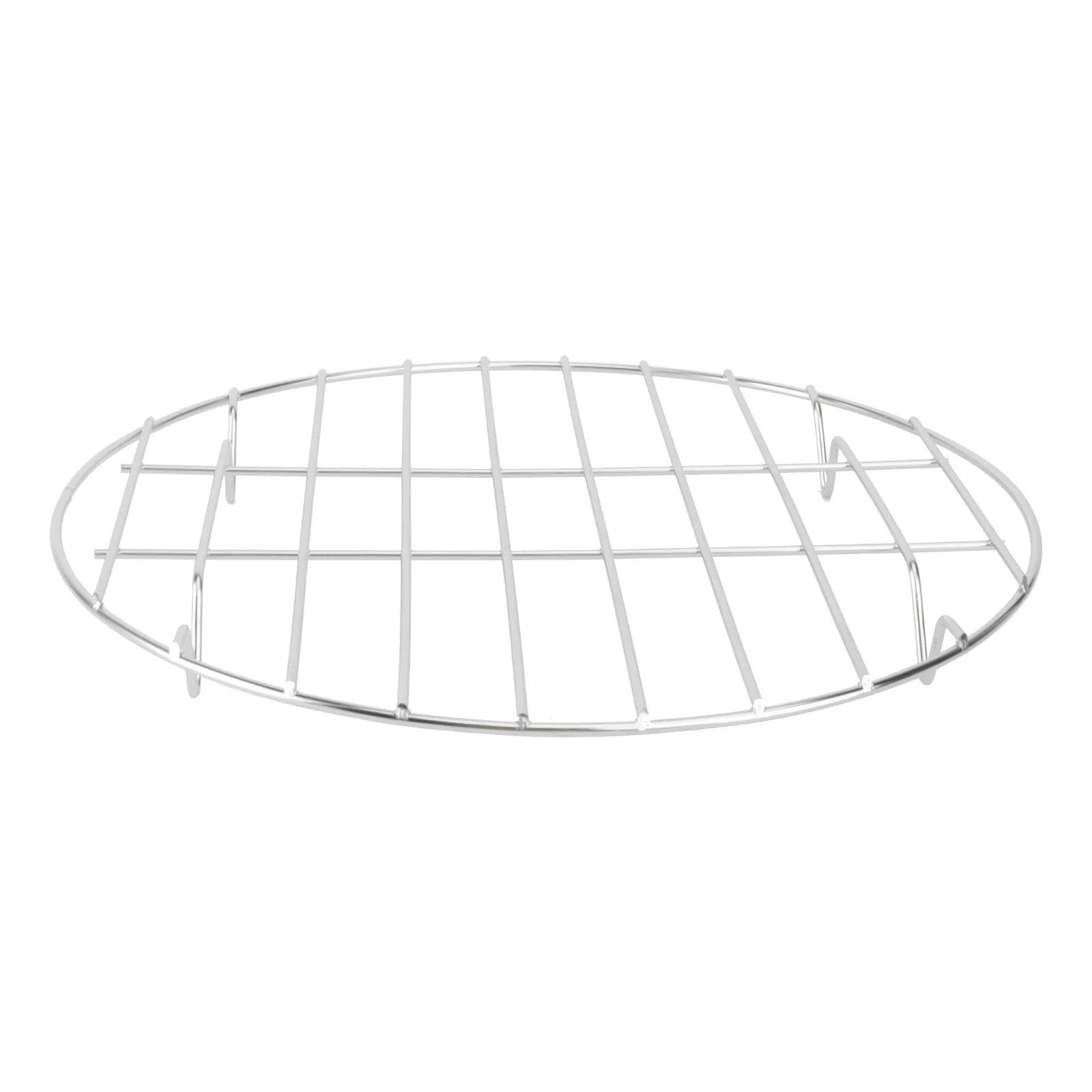 Parrilla redonda de acero inoxidable de 24,5 Cm, apta para lavavajillas, carne, pescado, Pizza, estante para hornear, red para barbacoa, herramienta para asar verduras, mariscos