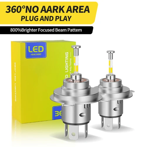 1 unidad/2 uds 30000LM Canbus H4 faro LED 9003 HB2 bombilla de coche H7 360 Turbo de 4 caras 1:1 Mini faro súper brillante blanco 6000K lámpara