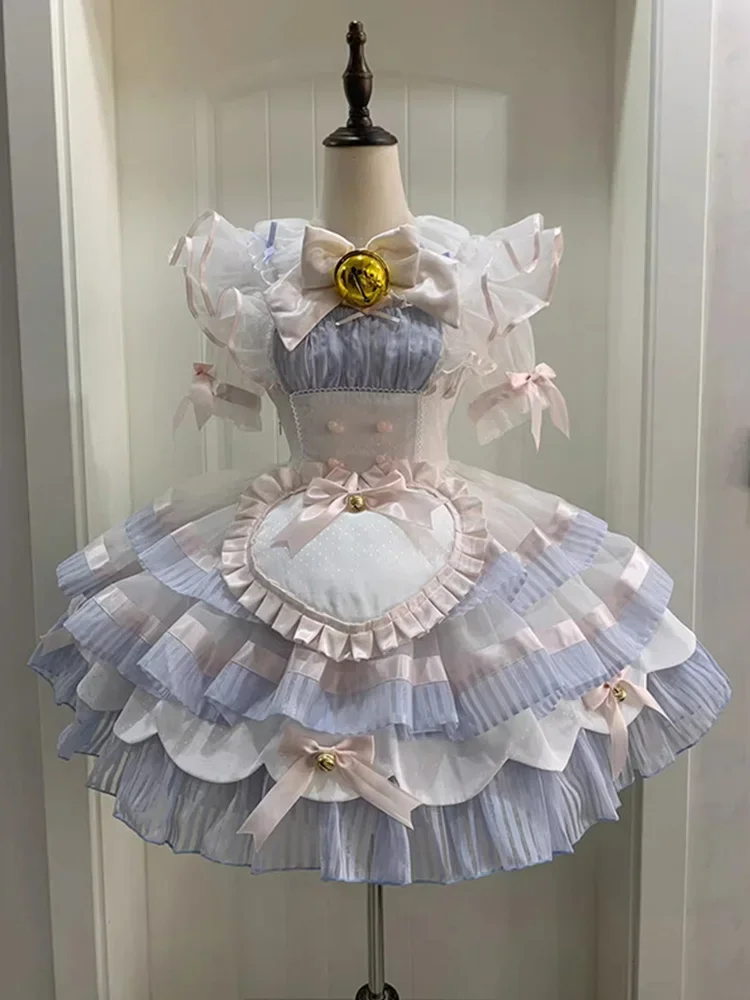 

Платье Bell Maid Lolita JSK для девочек, милое милое женское платье-рубашка с короткими рукавами на весну и лето, платье принцессы с фартуком, 2025 г.
