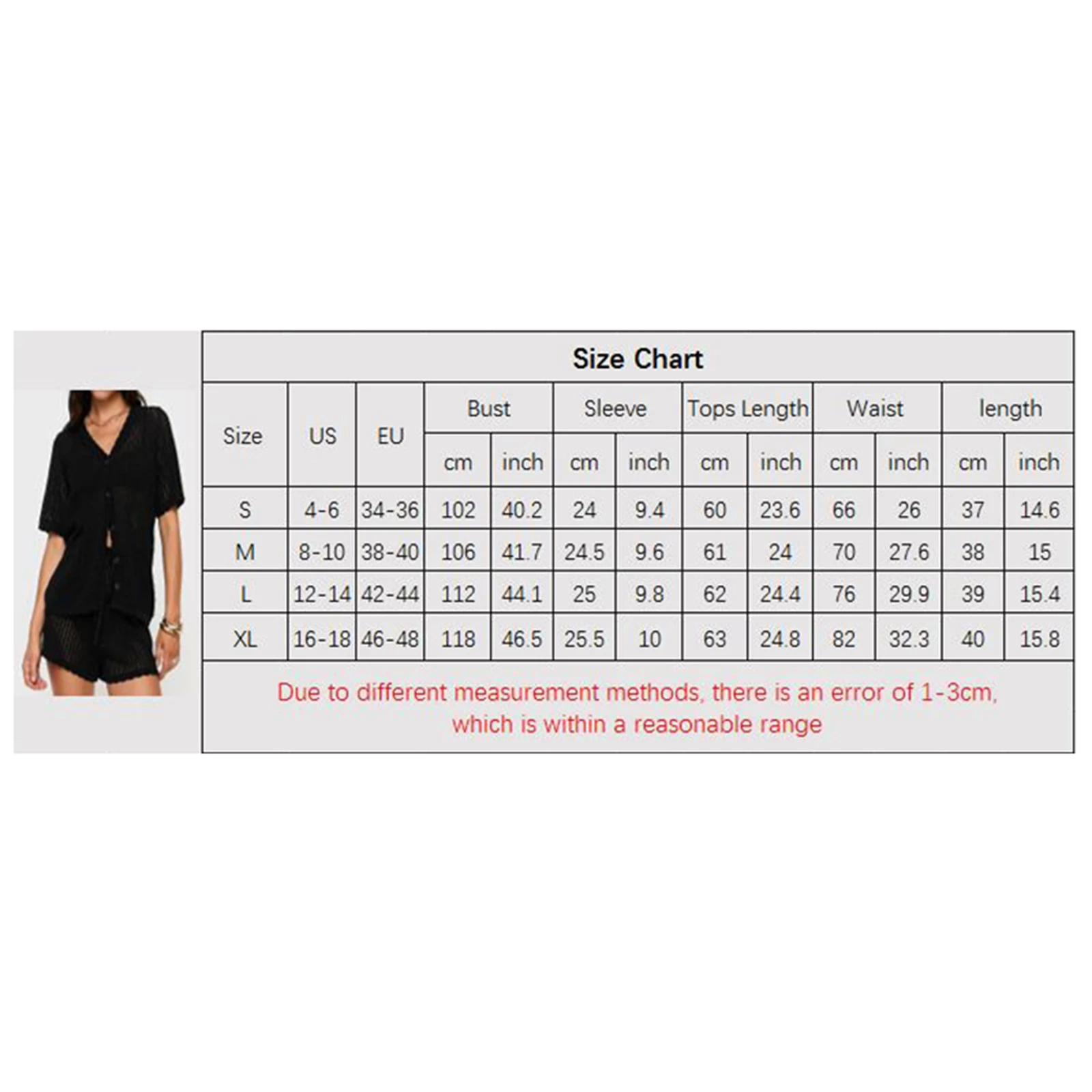 Crochet Sets Two Piece Women Hollow Out Knit Button Down Shirt Matching Shorts Set Beach Cover Up Set