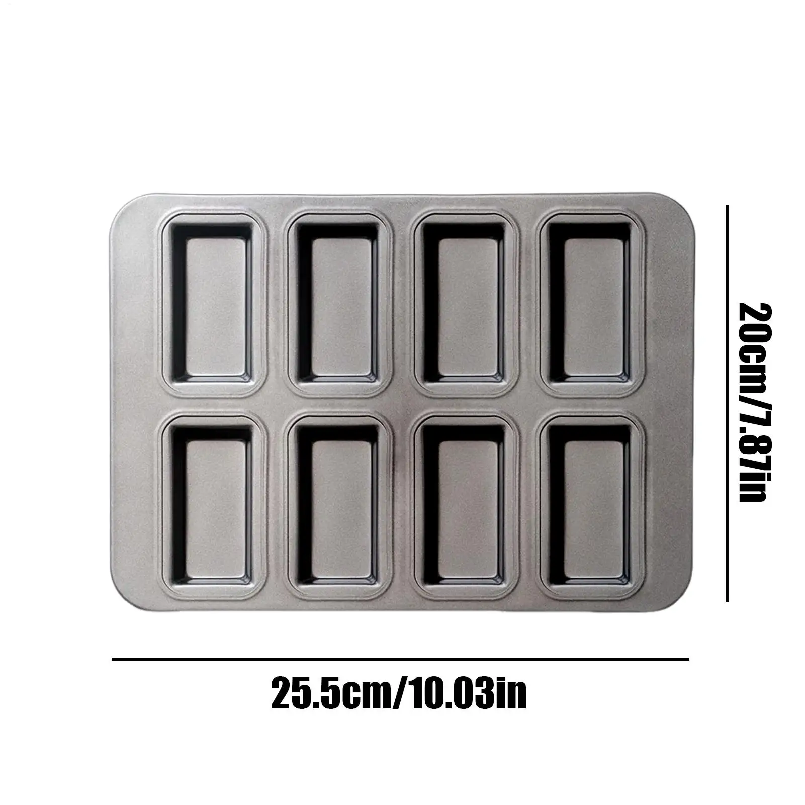 Carbon Steel Cake Mold Non-stick Baking Pan 8 Cavity Divided Rectangle Meat Tray For Muffin Brownies Cupcake Cheesecake view 6