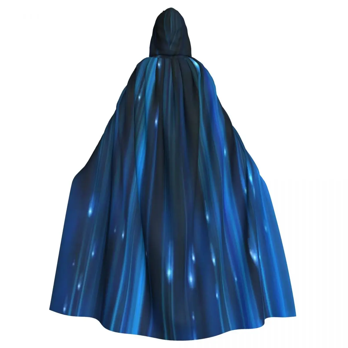 

Космический дождь на синем размытого фона, длинный плащ с капюшоном, средневековый костюм ведьмы, накидка на Хэллоуин, вампир, унисекс