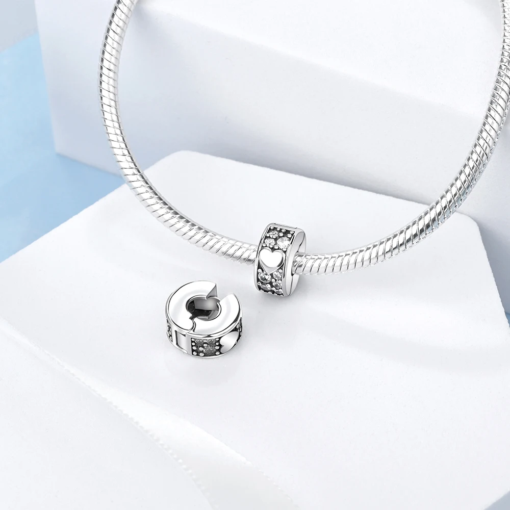 Beautiful 925 Sterling Silver Butterfly Hive Heart to Heart Envelope Parent Child Safety Clip Fit DIY Bracelet Necklace Gifts