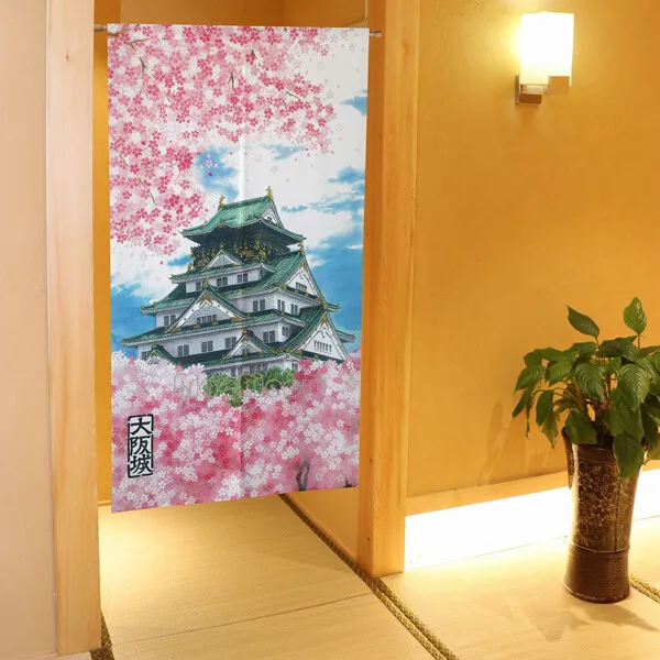 

Японская штора-занавеска с изображением сакуры и замка, пейзаж Осаки, весеннее искусство. Улучшает пространственную эстетику. Может использоваться в качестве перегородки. Быстрая установка.