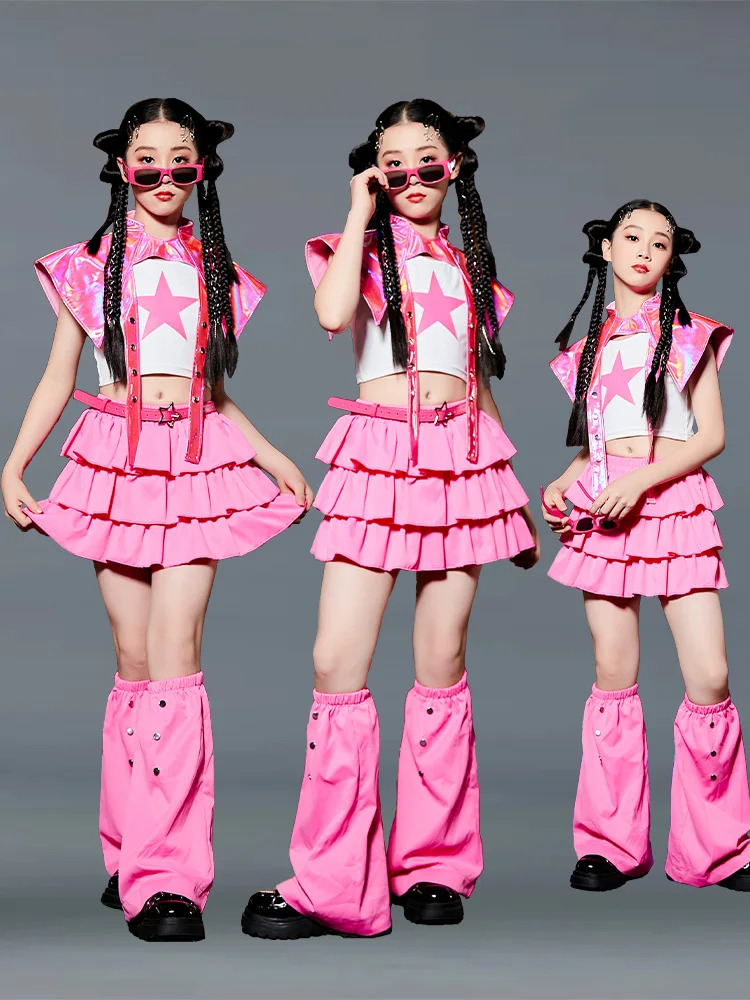 

Children's Jazz Dance Costume Girls Stage Costume Sweet Cool Jazz Model Runway Performance Costume Set