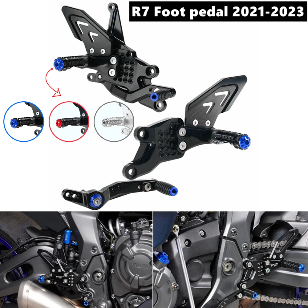 NEW R7 Motorcycle CNC Adjustable Rear Set Rearsets Footrest Foot Rest For YAMAHA R7 2021-2022-2023-2024