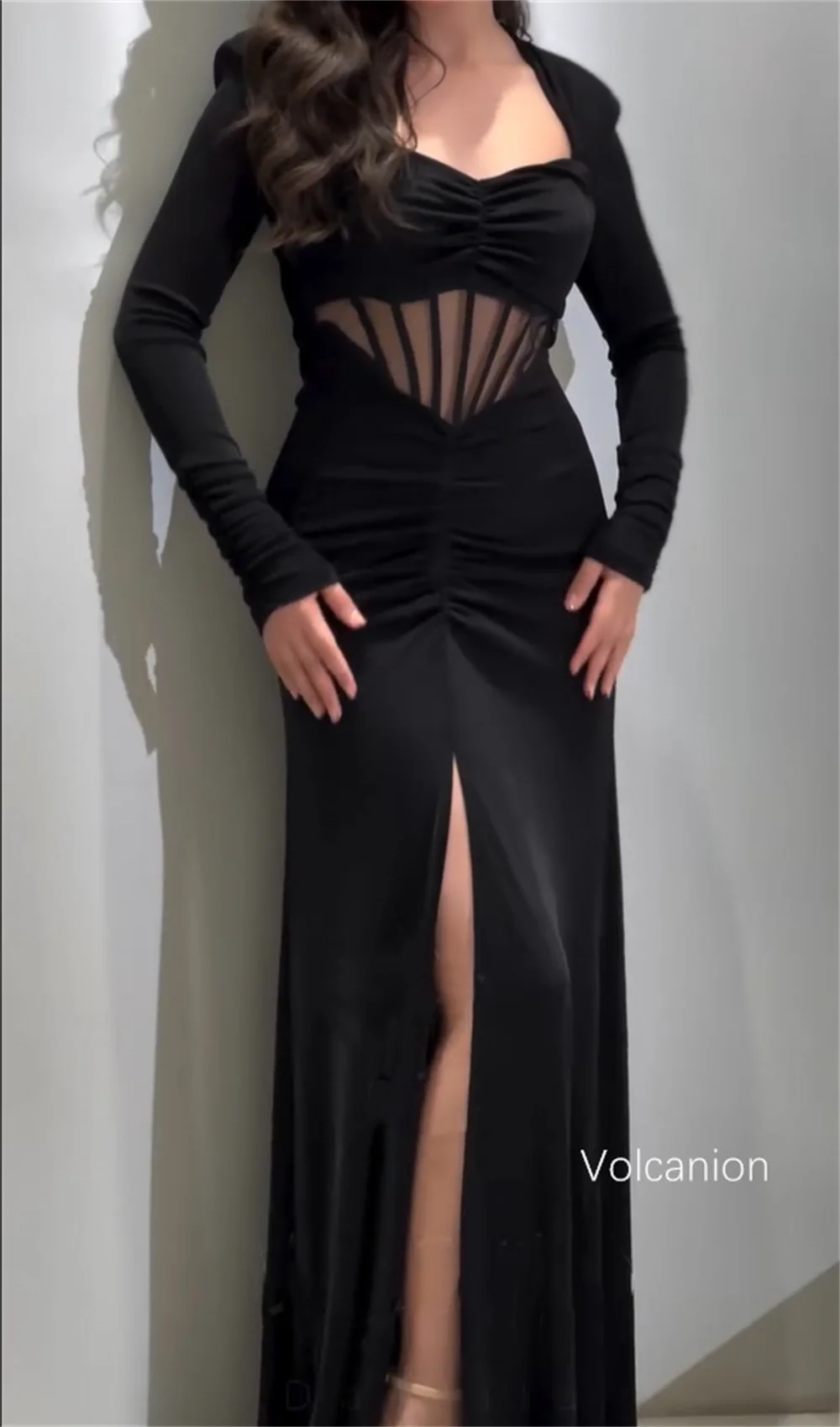 تخصيص الرعوية جيرسي الطية ألف خط الحبيب فساتين طويلة مناسبة مخصصة المشاهير الأحجام الكلاسيكية المتاحة #5