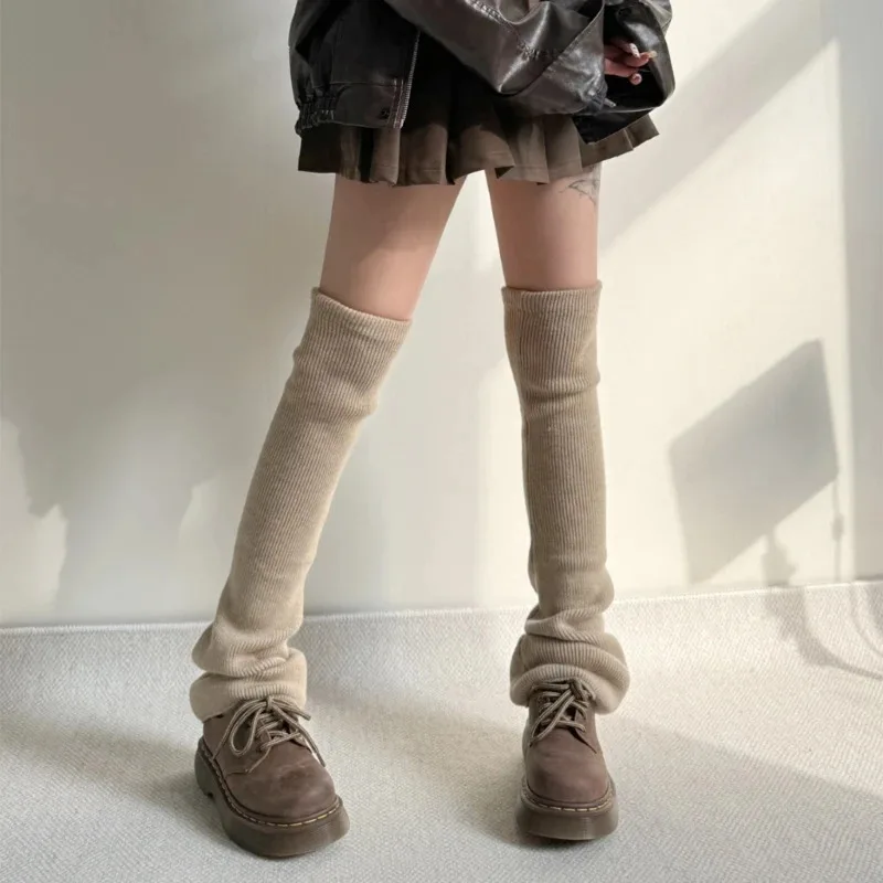 Womens Girls Lovely Leg Warmers Knitted Flared Leg Sleeves Goth Crochet Baggy Cuffs Ankle Heap Socks Tigh High Socks