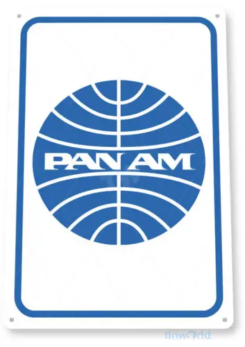 Pan Am Sign, Airplane Hangar, Retro Commercial Aviation Tin Sign C622