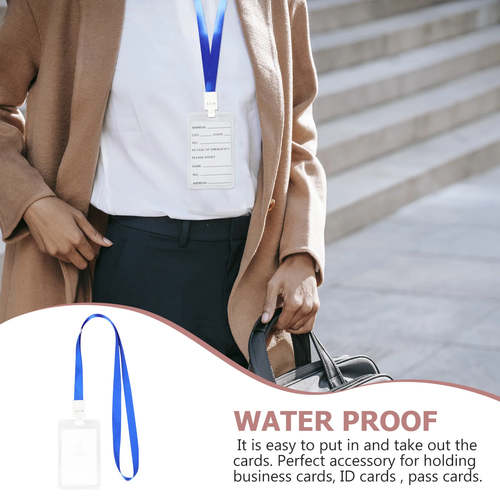 

5Pcs Portable Badge Holder Id Card to Assemble Disassemble for Staff Students Lanyard Id Cover