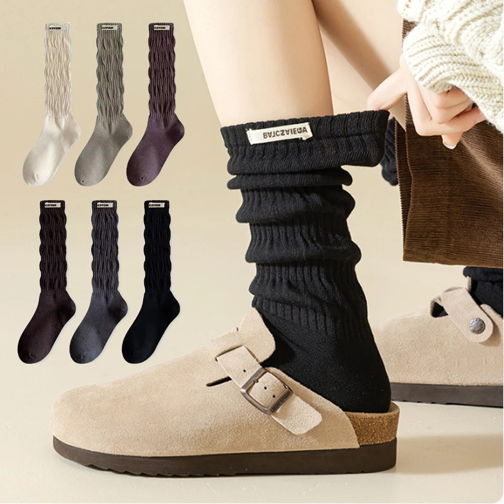 Autumn Winter Warm Middle Sock High Quality Women's Mid Length Socks Soft Japanese Lolita Long Sock Crochet Heap Sock Boot Cuffs