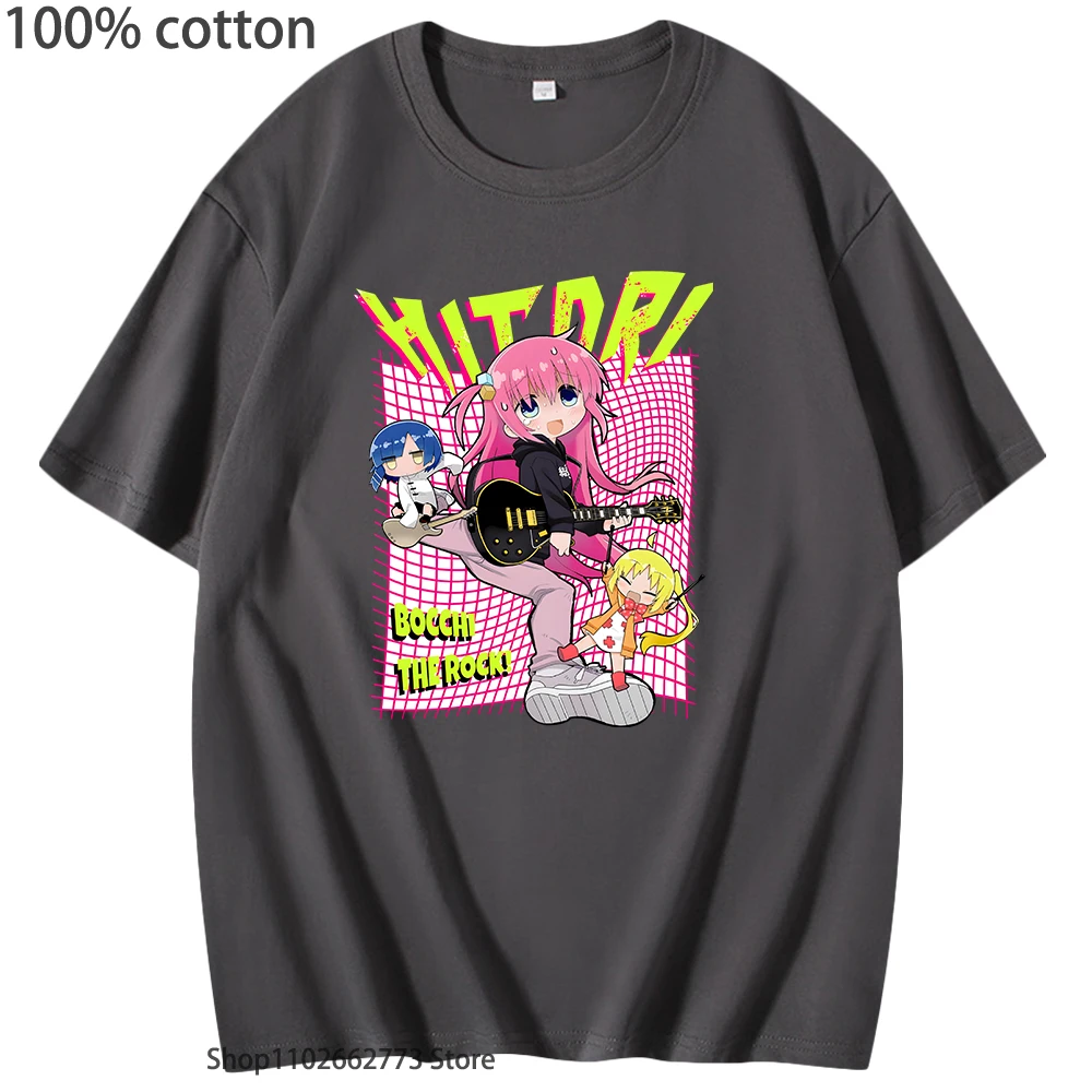 Camisetas Hitori Gotou para mujer, camiseta Bocchi The Rock, ropa de calle para hombre, ropa de manga corta de Anime, ropa Kawaii Y2k, Camiseta 100% de algodón