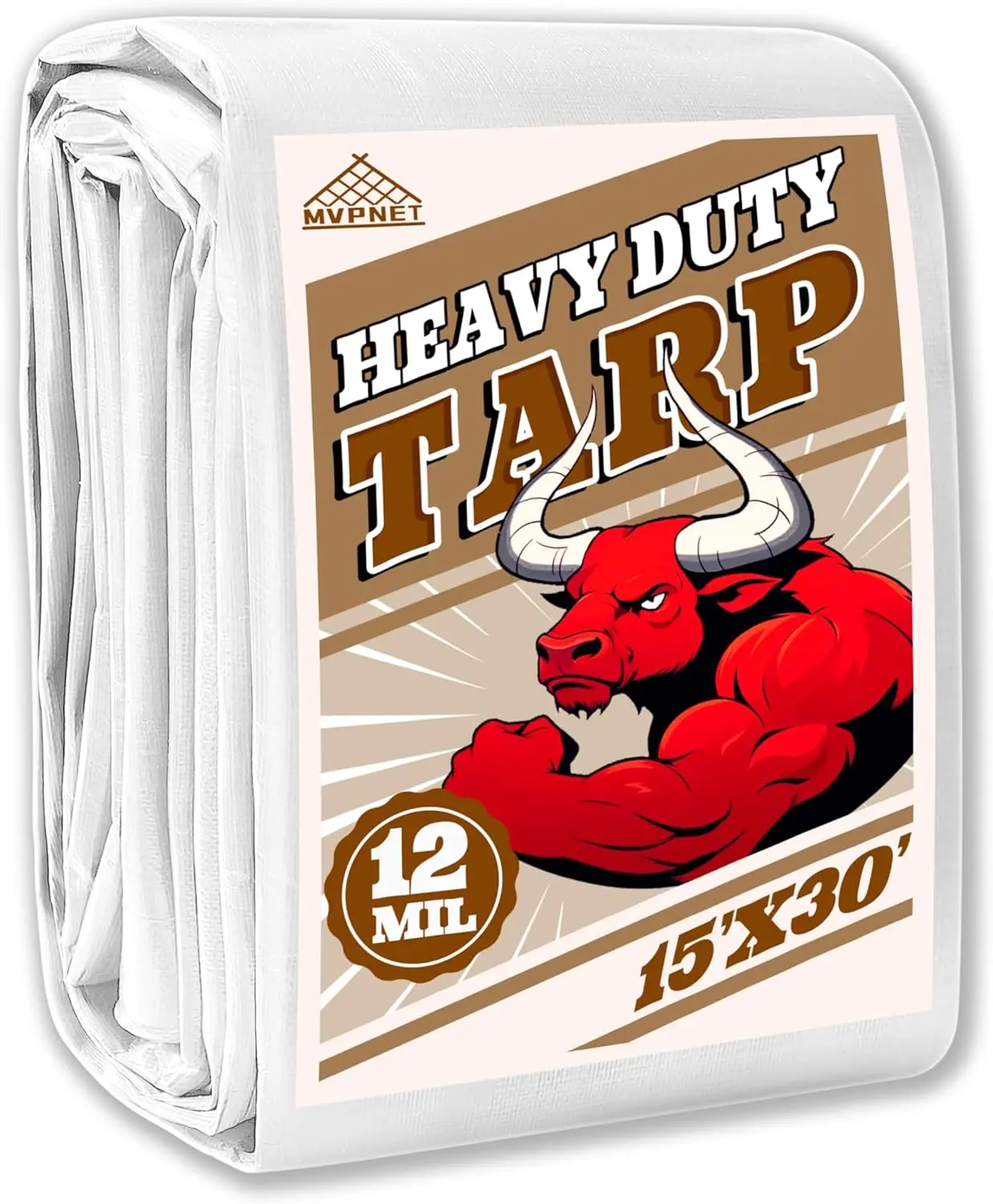 

Тент для бассейнов, лодок и кемпинга, сверхпрочный, водонепроницаемый, УФ-стойкий, 12 мил, 15x30 футов