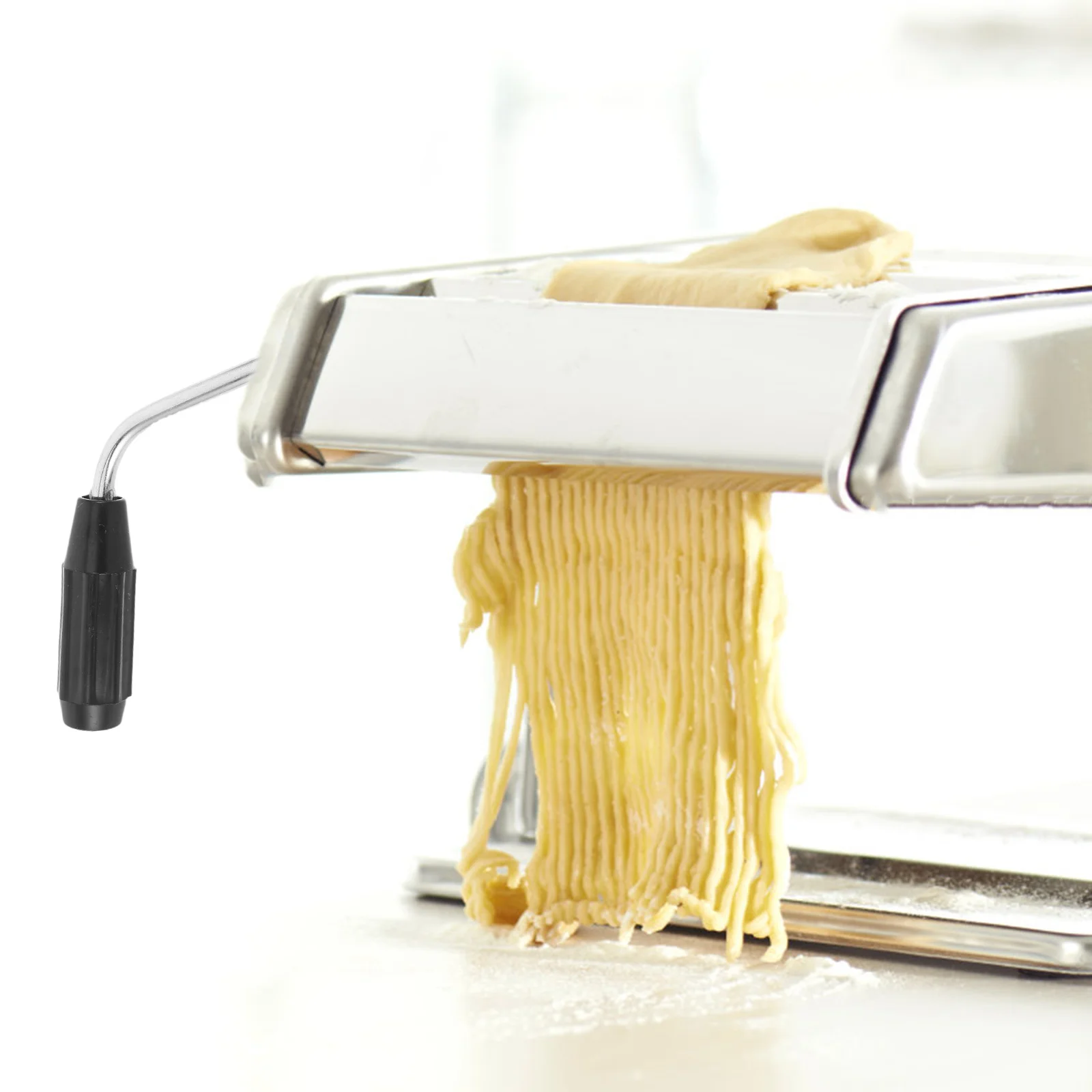 

Pasta Roller Crank Handle Replacement Stainless Steel Ergonomic Design for Manual Noodle Maker Machine Home Kitchen Use