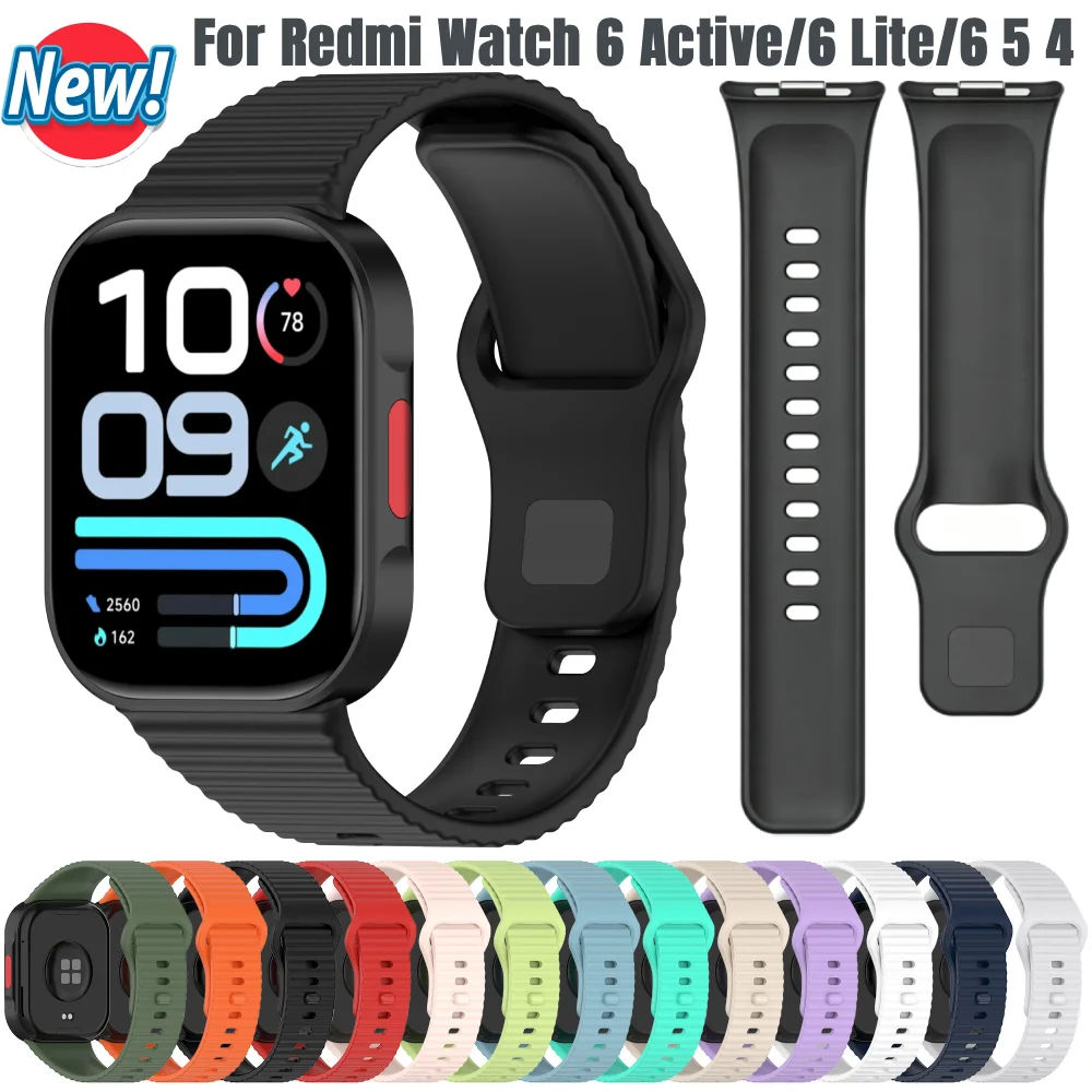 Offizielles 1:1-Silikonarmband für die Redmi Watch 6 Active/6 Lite, weiches Sportarmband für die Redmi Watch 6, 5, 4, Armband-Zubehör.