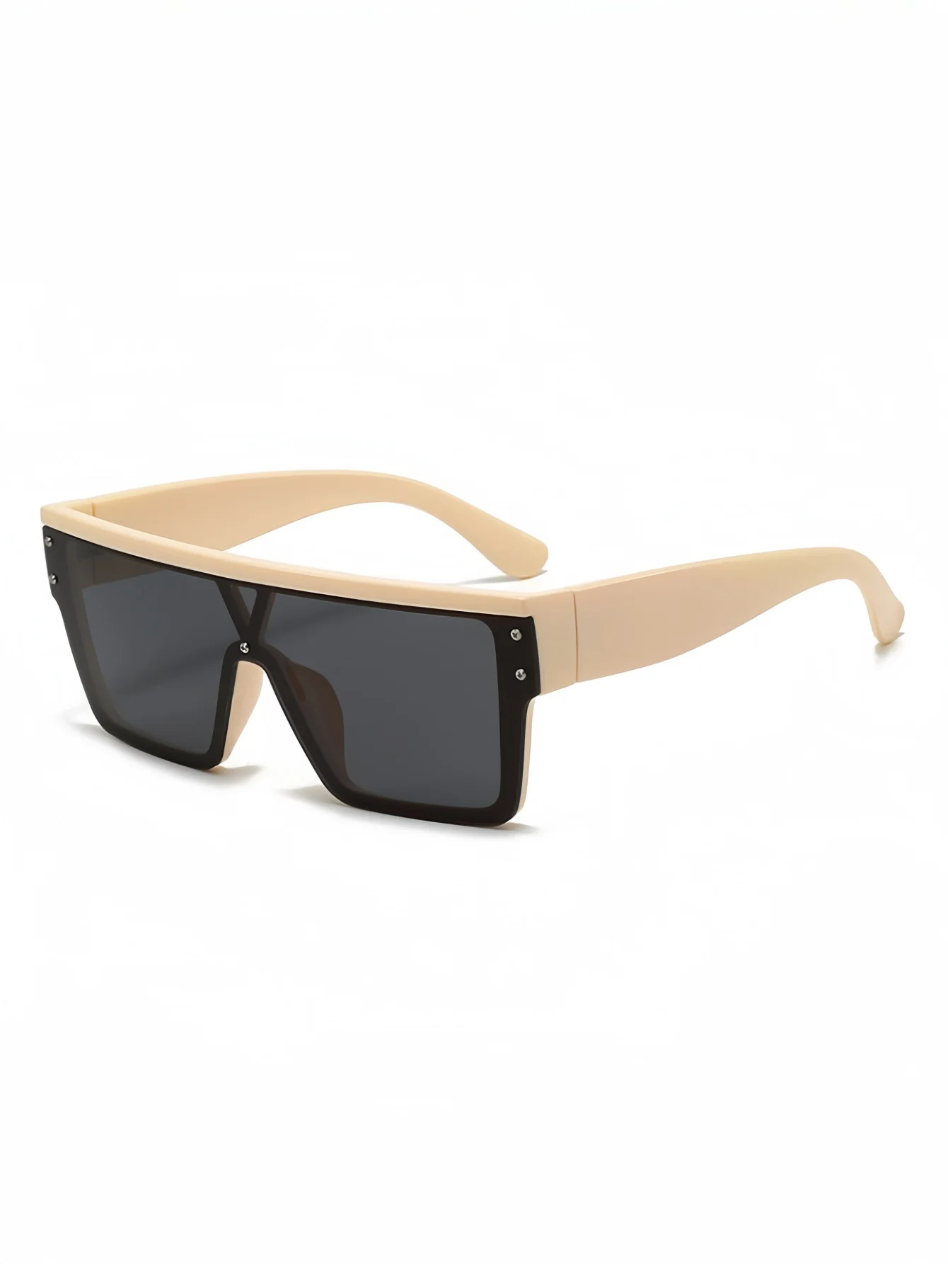 Classic European and American unisex one-piece large frame sunglasses for face shaping, versatile colors to choose from, UV resi view 5