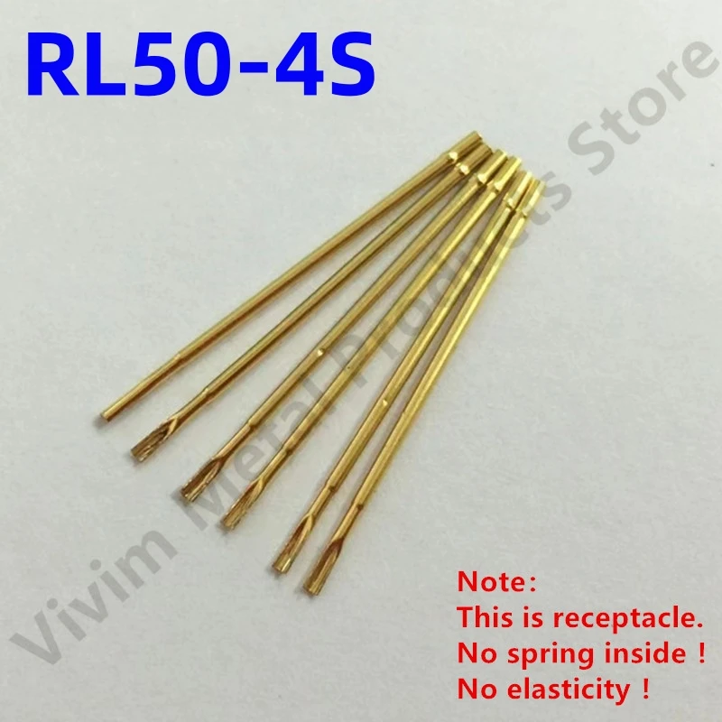 20/100PCS RL50-4S Test Pin PL50-B1 Receptacle Brass Tube Needle Sleeve Seat Solder Connect Probe Sleeve 27.2mm Outer Dia 0.86mm