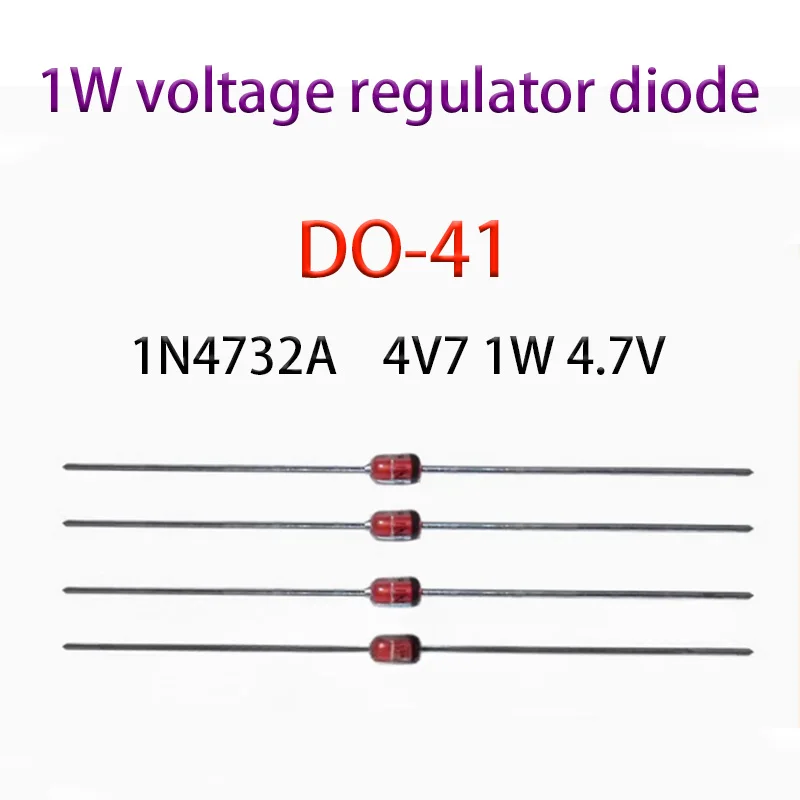 

Voltage regulator diode 1N4732A 4V7 1W 4.7V directly inserted into DO-41 voltage regulator glass tube 100PCS