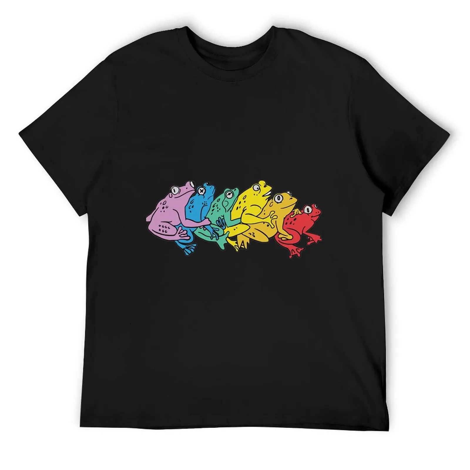 

Радужная футболка с геей-лягушкой, уличная одежда, футболки с рисунком, рубашка Croswit, мужская винтажная футболка для мужчин