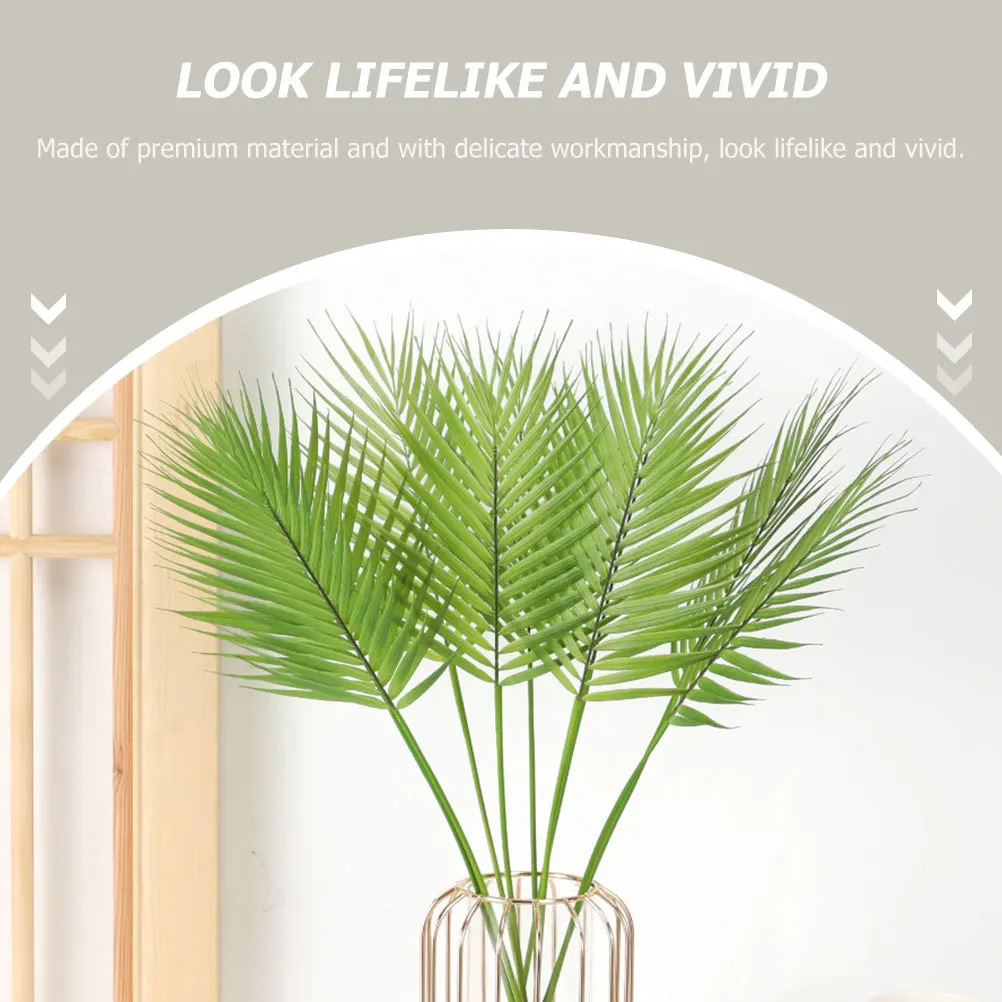 

3Pcs Artificial Palm Leaf Faux Green Plant Vivid Decorative Accessory No Watering Required Perfect for Home Scene Layout