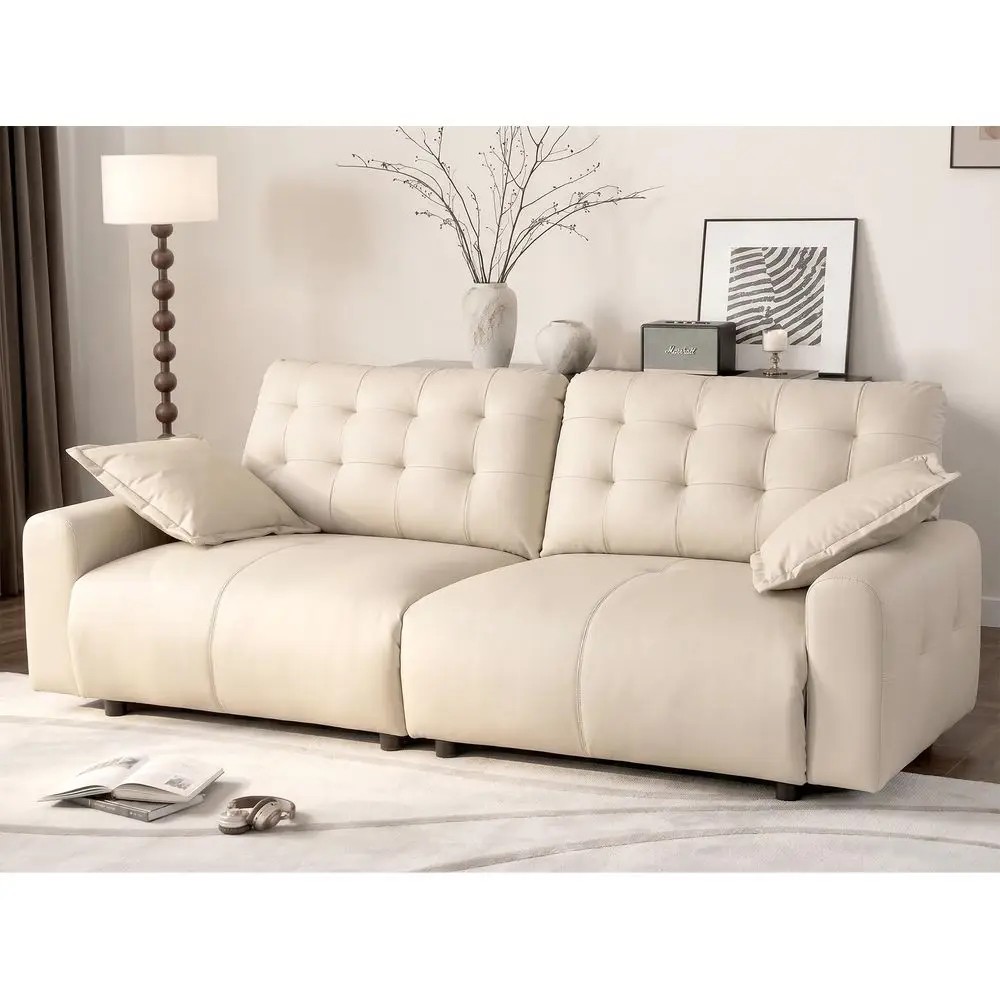 

Sectional Couches for Living Room Extra Large Deep Seat 35.5 Seat Depth SemiReclining Pu Leather Cloud Couch Sleeper Sofa Adjus