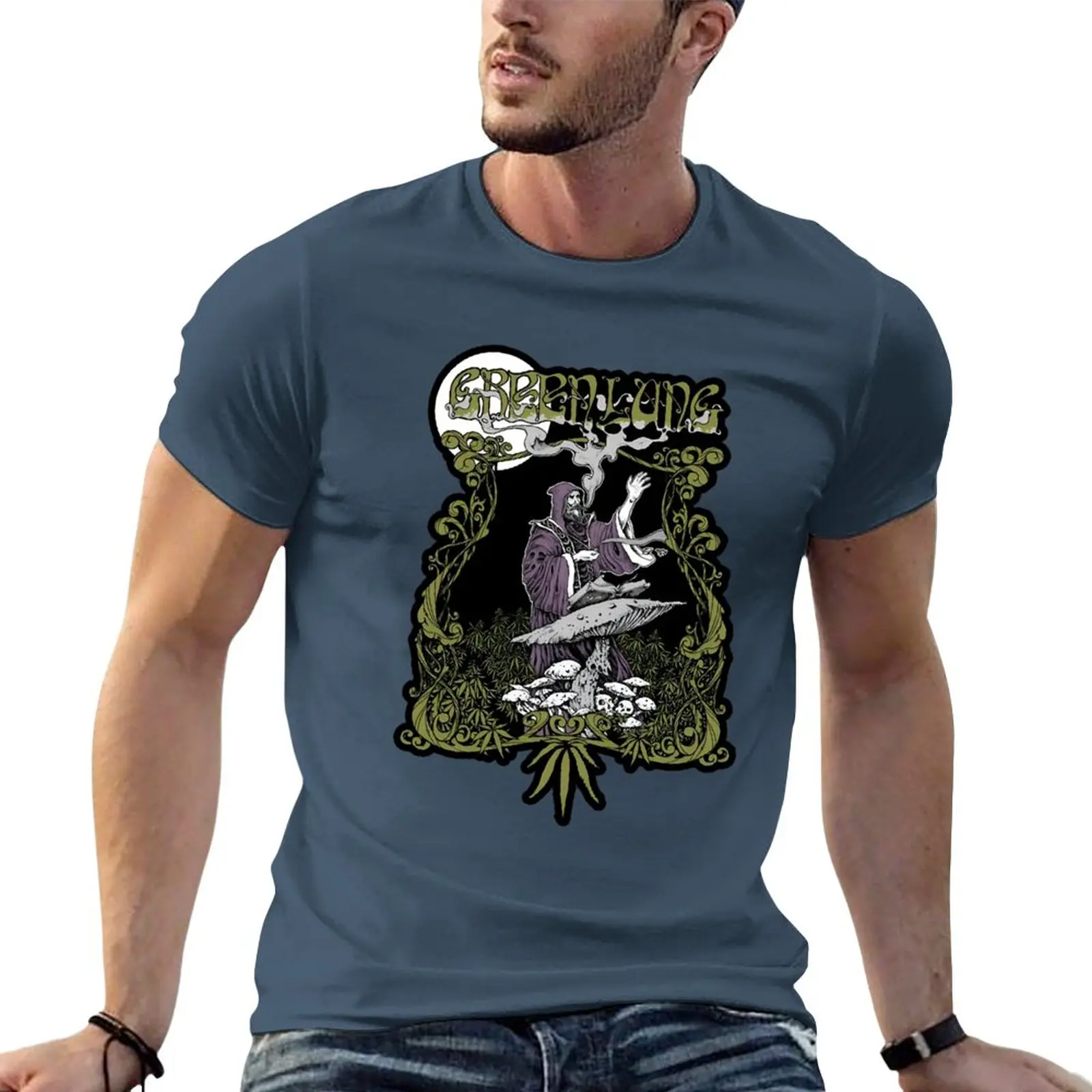 

Music Vintage Retro Guitar green smoke make lung smile Active T-Shirt graphics Tee shirt summer top men graphic t shirts