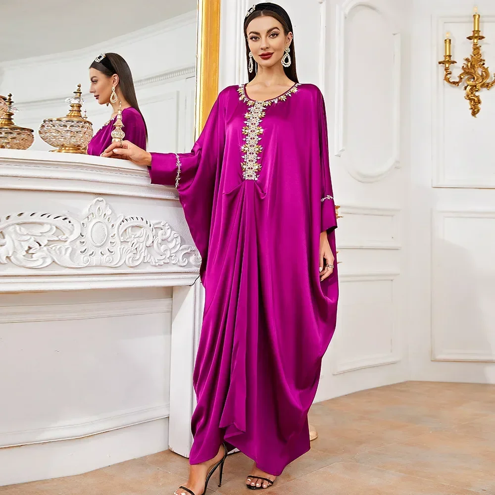 

Eid Mubarak Abaya Dubai Turkey Islam Arabic Muslim Long Maxi Dress Kaftan Robe Evening Moroccan Dresses Abayas for Women Caftan