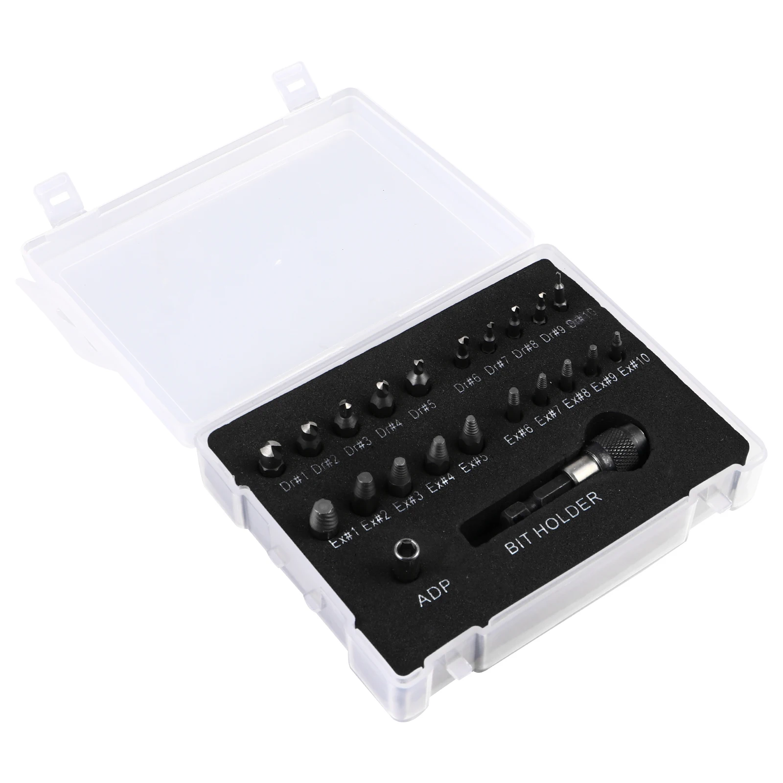 

22pcs Damaged Screw Extractor Broken Bolt Remover Kit Bit Holder Socket Adapter Stripped Screw Remover Tool Bolt Extractor Hand