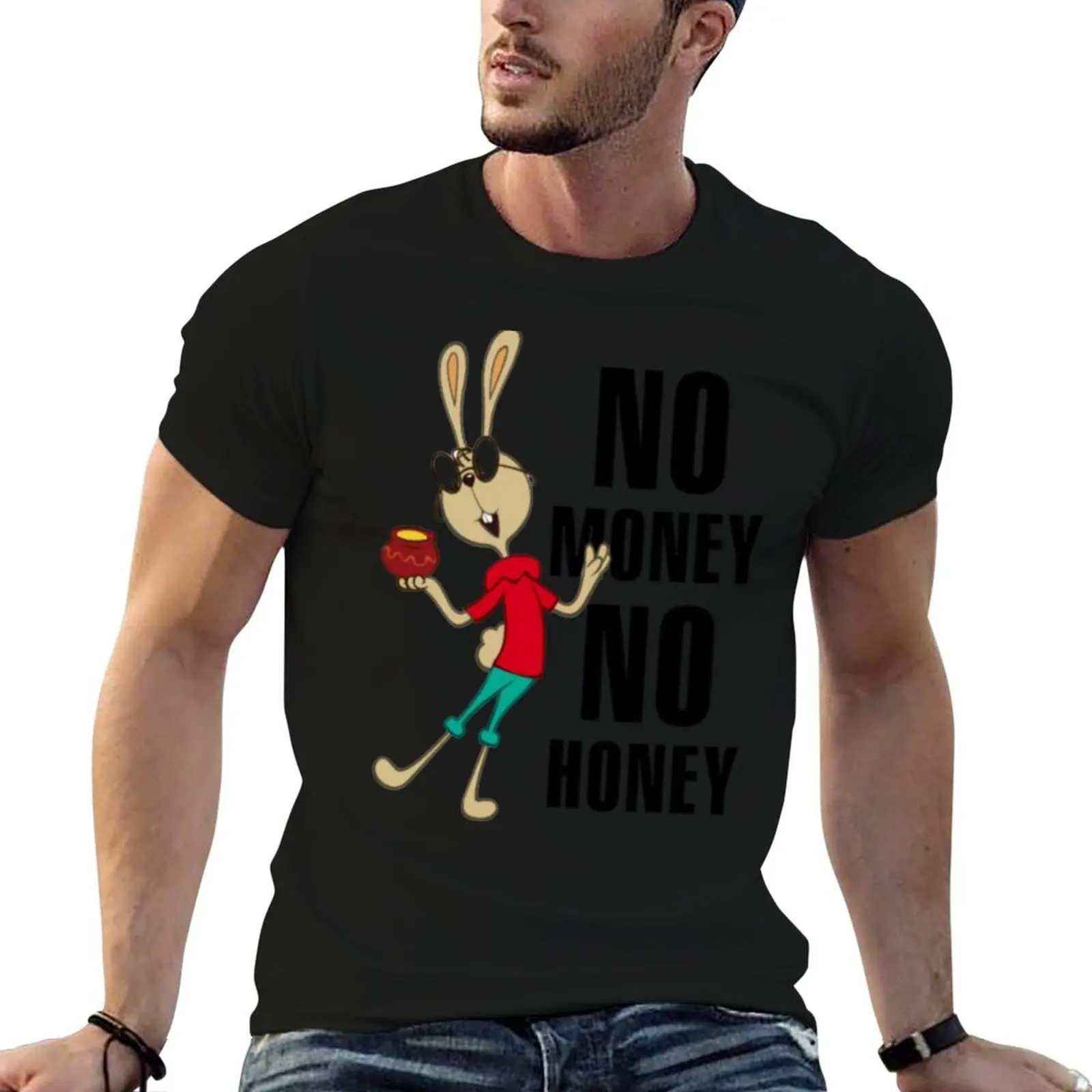 Camiseta NO MONEY, NO HONEY, camisetas de anime para hombre, camisetas personalizadas para hombre, camiseta informal