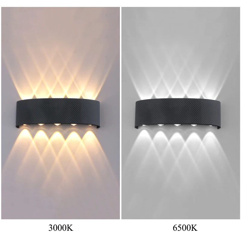 Imagem -03 - Led Striped Wall Light para Jardim Impermeável ao ar Livre Cerca Jardim Abs Interior Moda Listrado Lâmpada para Sala de Estar Escadas Corredor